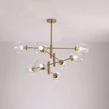 Sputnik Tiered Modern Metal Globe Glass Chandelier 6-Bulb Image - 23