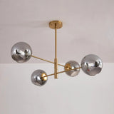 Sputnik Tiered Modern Metal Globe Glass Chandelier 6-Bulb Image - 5