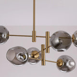 Sputnik Tiered Modern Metal Globe Glass Chandelier 6-Bulb Image - 9