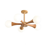 Sputnik Wood Ball Semi-Flush Mount Ceiling Lamp 5-Light Image - 10