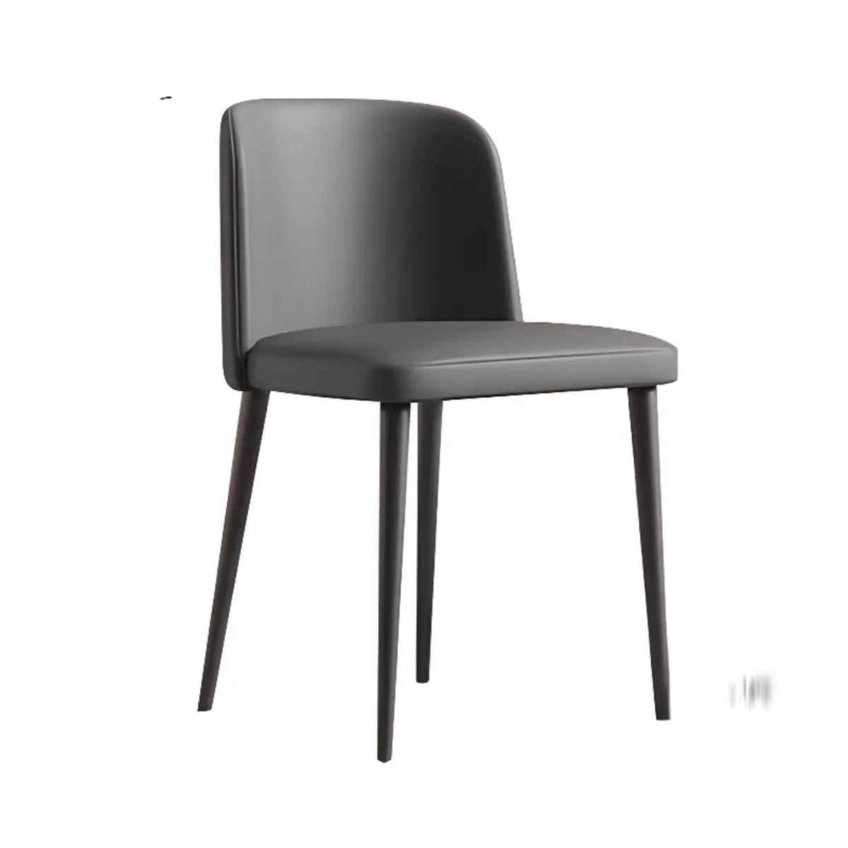 Square Armless Faux Leather Metal Parsons Dining Chair Image - 6