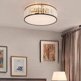 Square Black Gold Crystal Semi-Flush Mount Ceiling Lamp Image - 14