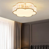 Square Black Gold Crystal Semi-Flush Mount Ceiling Lamp Image - 3