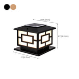 Square Chinese Style Metal Outdoor Solar Table Lamp #size