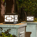 Square Chinese Style Metal Outdoor Solar Table Lamp Image - 7