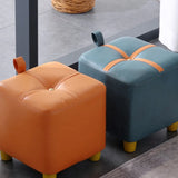 Square Faux Leather Seating Small Sponge Ottomans Image - 1