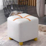 Square Faux Leather Seating Small Sponge Ottomans Image - 13