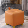 Square Faux Leather Seating Small Sponge Ottomans Image - 2