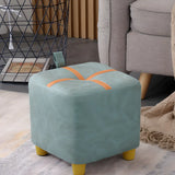 Square Faux Leather Seating Small Sponge Ottomans Image - 8