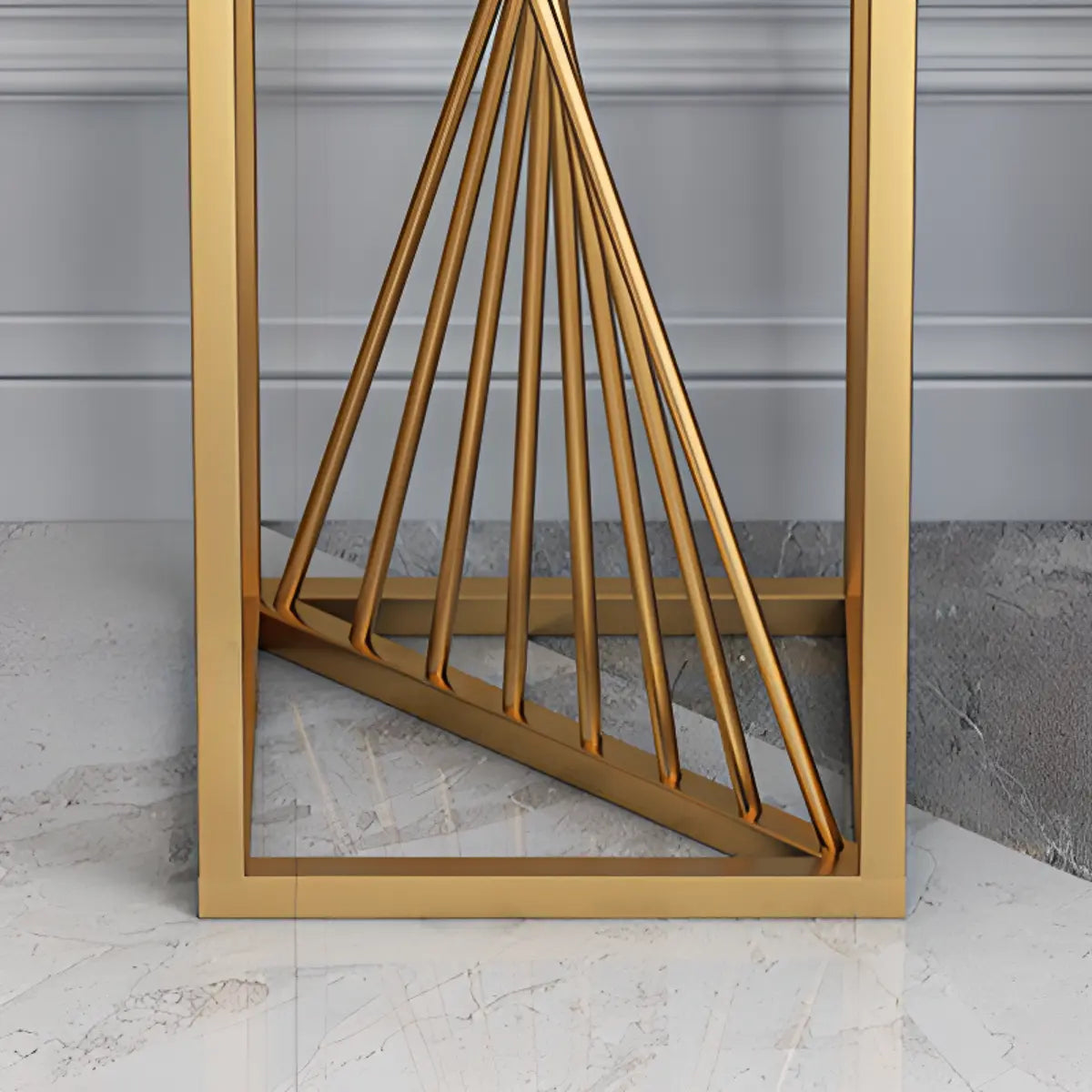 Square Faux Marble Indoor Gold Metal Base Plant Stand Image - 15