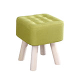 Square Foot Stool Cotton Upholstered Small Ottomans Image - 10