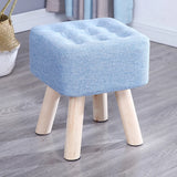 Square Foot Stool Cotton Upholstered Small Ottomans Image - 12