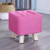 Square Foot Stool Cotton Upholstered Small Ottomans Image - 13