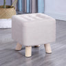 Square Foot Stool Cotton Upholstered Small Ottomans Image - 18