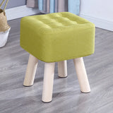 Square Foot Stool Cotton Upholstered Small Ottomans Image - 21