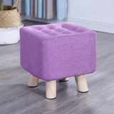 Square Foot Stool Cotton Upholstered Small Ottomans Image - 22