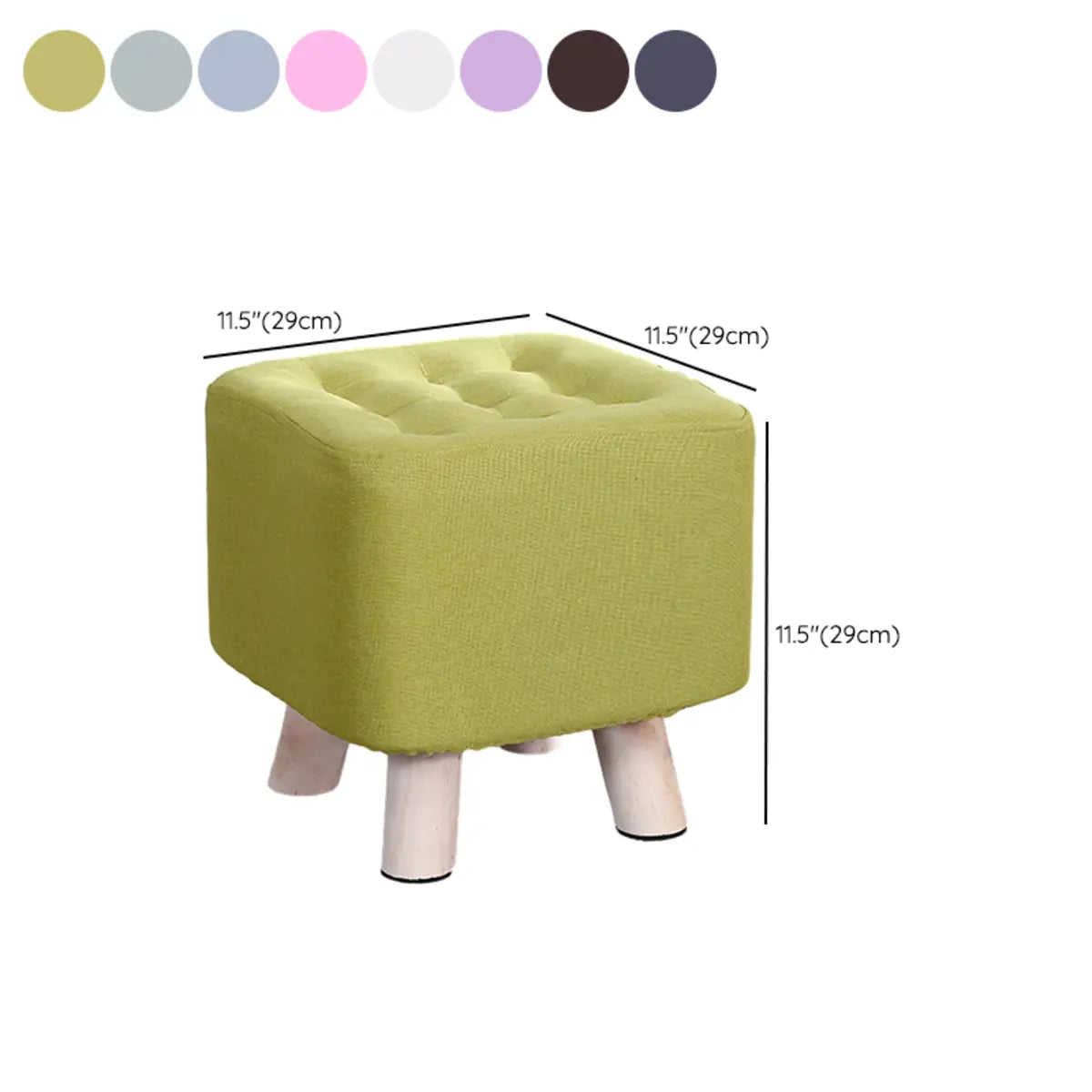 Square Foot Stool Cotton Upholstered Small Ottomans 