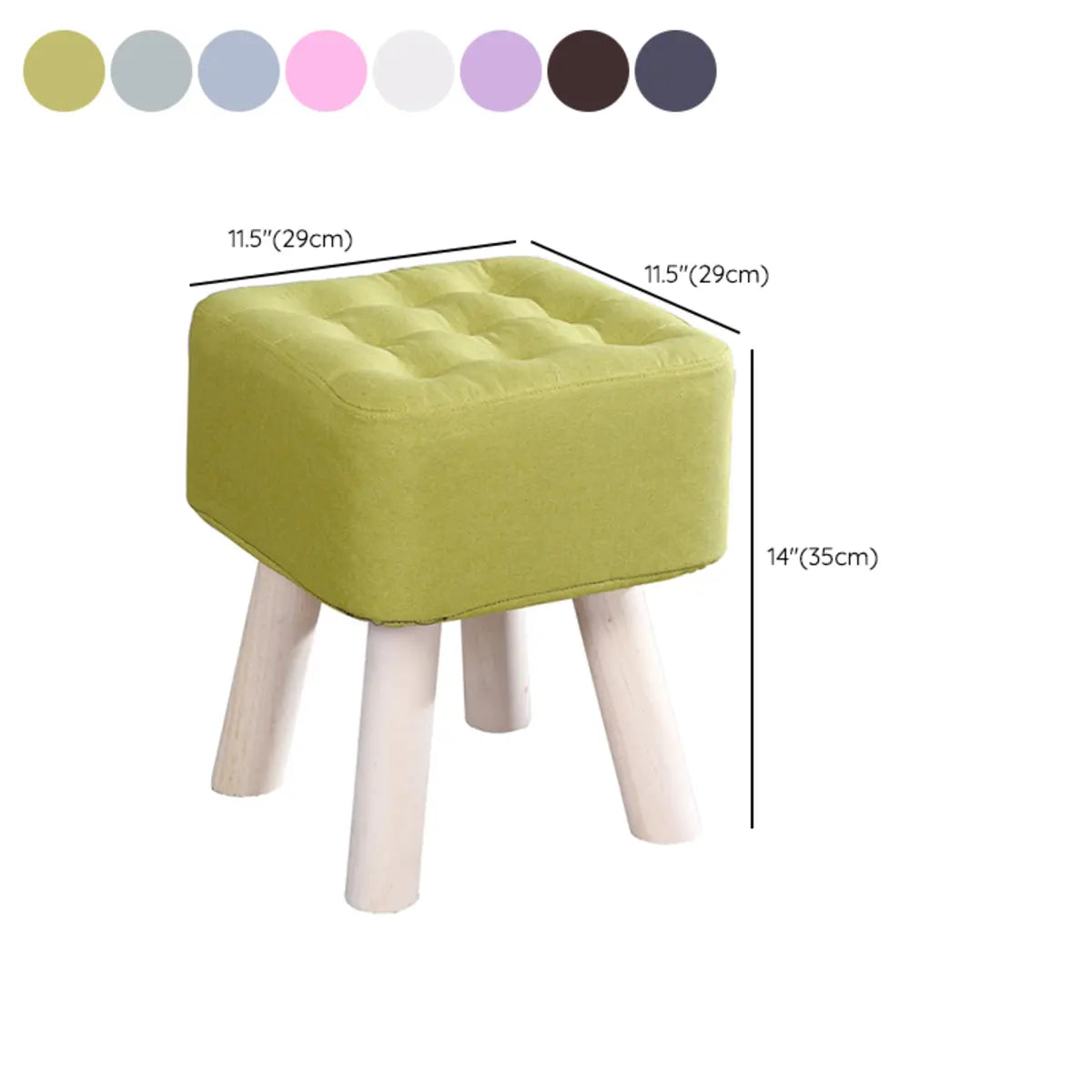 Square Foot Stool Cotton Upholstered Small Ottomans Image - 27