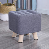 Square Foot Stool Cotton Upholstered Small Ottomans Image - 5