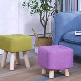 Square Foot Stool Cotton Upholstered Small Ottomans Image - 6