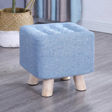 Square Foot Stool Cotton Upholstered Small Ottomans Image - 9