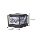 Square Geometric Stripe Metal Outdoor Post Caps Light #size