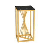 Square Gold Metal Frame Display Table Plant Stand Black Image - 15