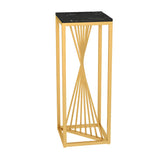 Square Gold Metal Frame Display Table Plant Stand Black Image - 9