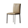 Square Leather Upholstered Metal Armless Dining Chairs Image - 3