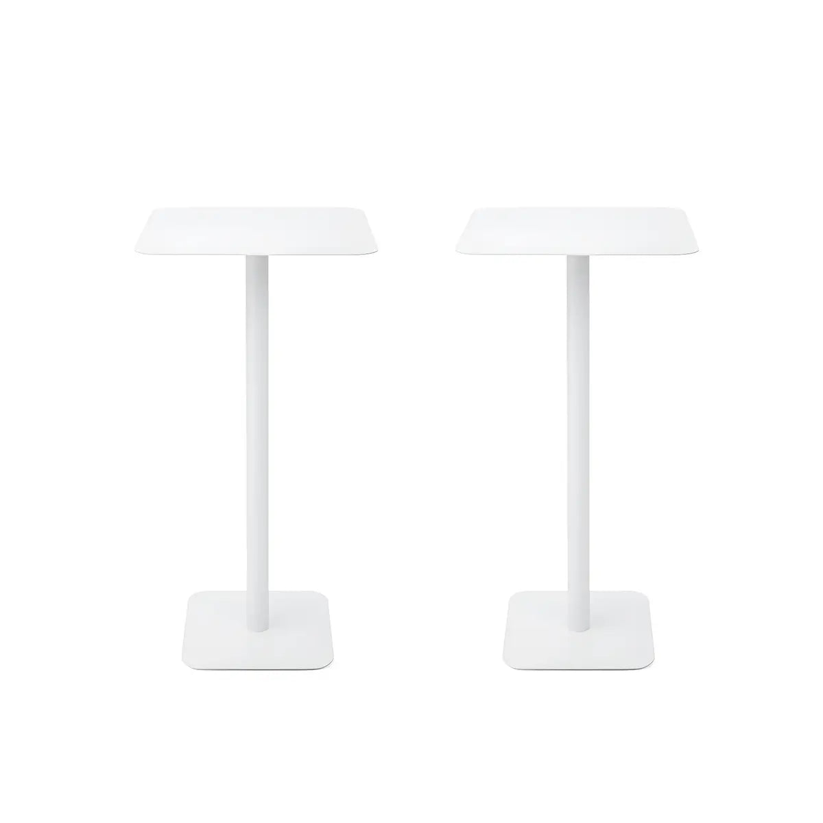 Square Metal Pedestal White Versatile Outdoor End Table Image - 11