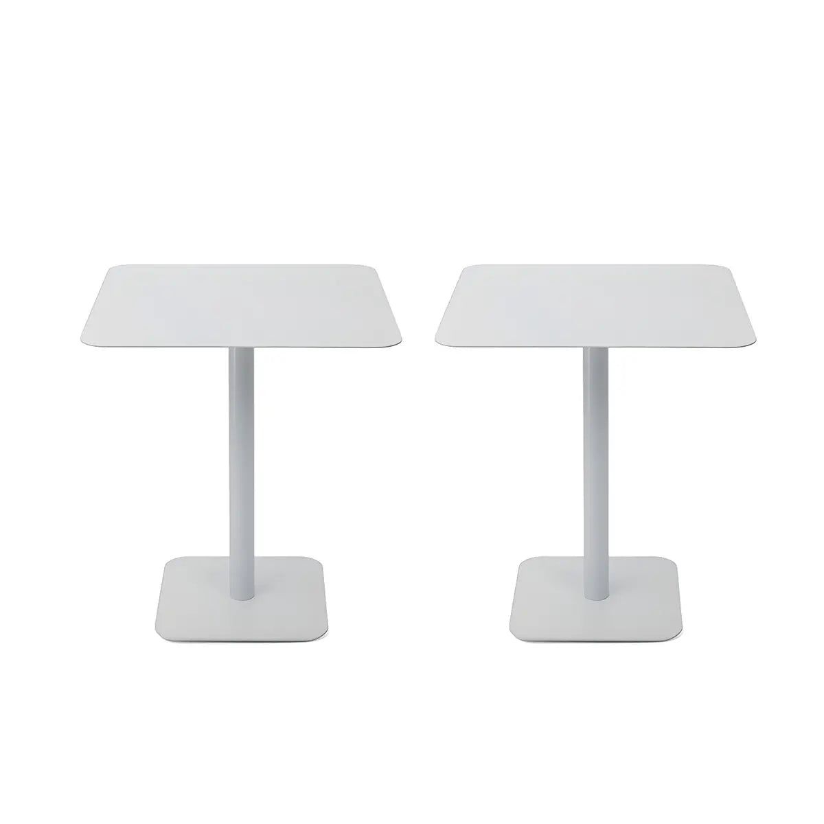 Square Metal Pedestal White Versatile Outdoor End Table Image - 15