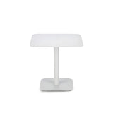 Square Metal Pedestal White Versatile Outdoor End Table Image - 2