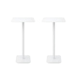 Square Metal Pedestal White Versatile Outdoor End Table Image - 20