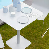 Square Metal Pedestal White Versatile Outdoor End Table Image - 28