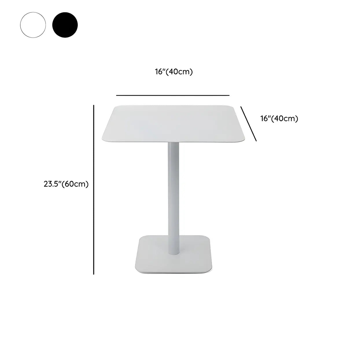 Square Metal Pedestal White Versatile Outdoor End Table Image - 36