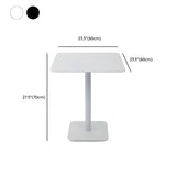 Square Metal Pedestal White Versatile Outdoor End Table Image - 39