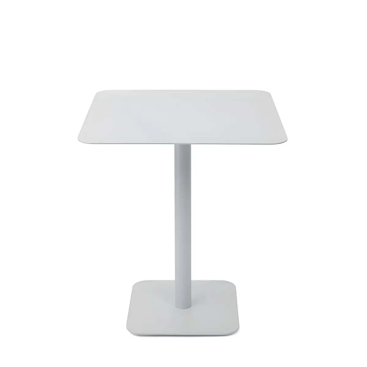 Square Metal Pedestal White Versatile Outdoor End Table Image - 6