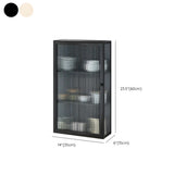 Square Metal Wall-Mount Dining Room China Cabinet Black #size