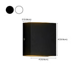 Square Modern Black LED External Up Down Wall Sconce #size