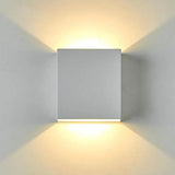 Square Modern Black LED External Up Down Wall Sconce Image - 6