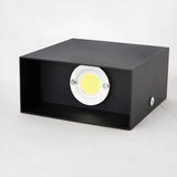 Square Modern Black LED External Up Down Wall Sconce Image - 8