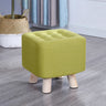 Square Natural Wooden Legs Cotton Footstool Ottoman Image - 23