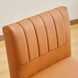 Square Sled Base Faux Leather Armless Backrest Bar Stool Image - 9