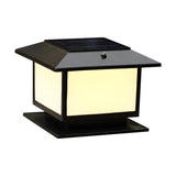 Square Solar Garden Decor Metal Black Patio Post Light Image - 5