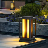 Square Stylish Metal Lantern Pathway Outdoor Table Lamp Image - 10