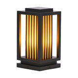 Square Stylish Metal Lantern Pathway Outdoor Table Lamp Image - 2