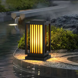 Square Stylish Metal Lantern Pathway Outdoor Table Lamp Image - 4