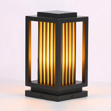 Square Stylish Metal Lantern Pathway Outdoor Table Lamp Image - 6