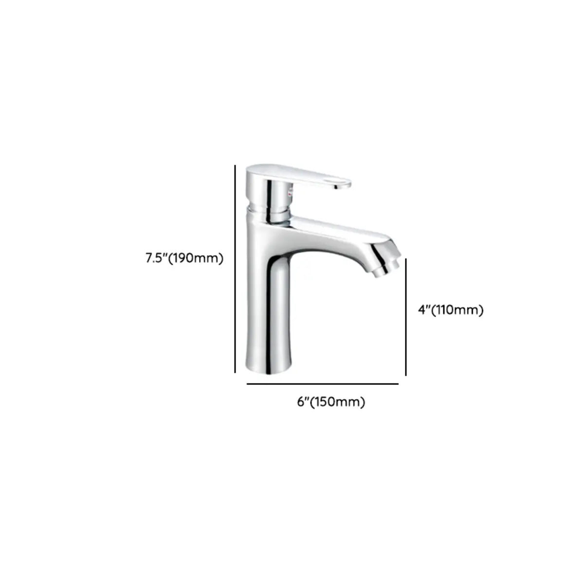 Square Valve Included Chrome Single Handle Bathroom Faucet 