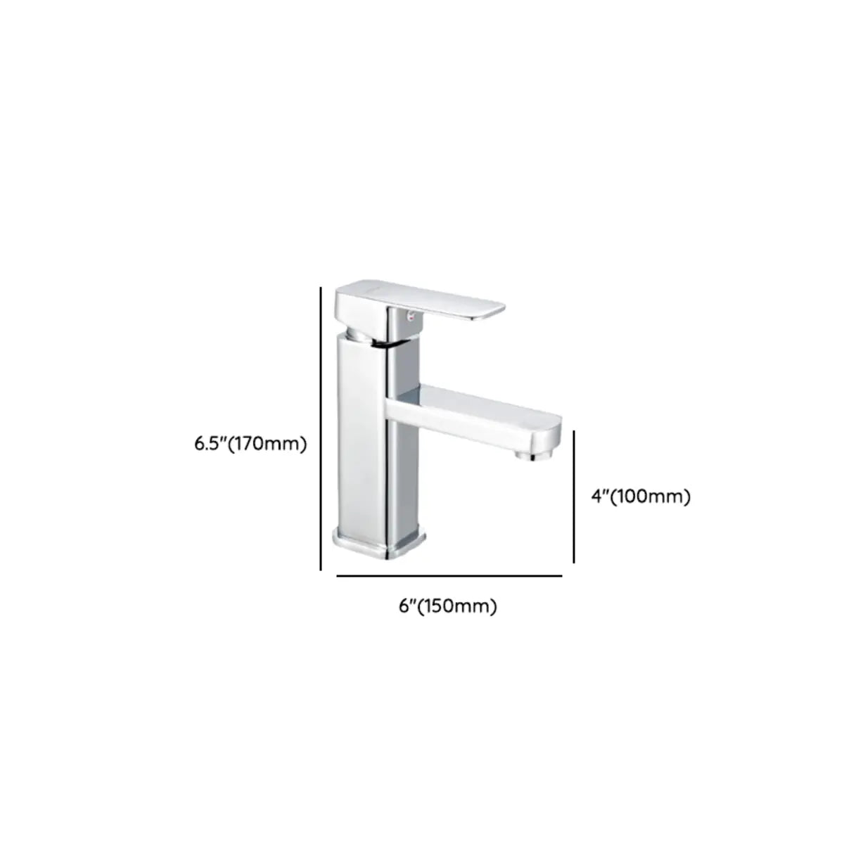 Square Valve Included Chrome Single Handle Bathroom Faucet Image - 12